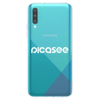Picasee Samsung Galaxy A30s A307F Hülle - Transparentes Silikon - Picasee - new logo - white