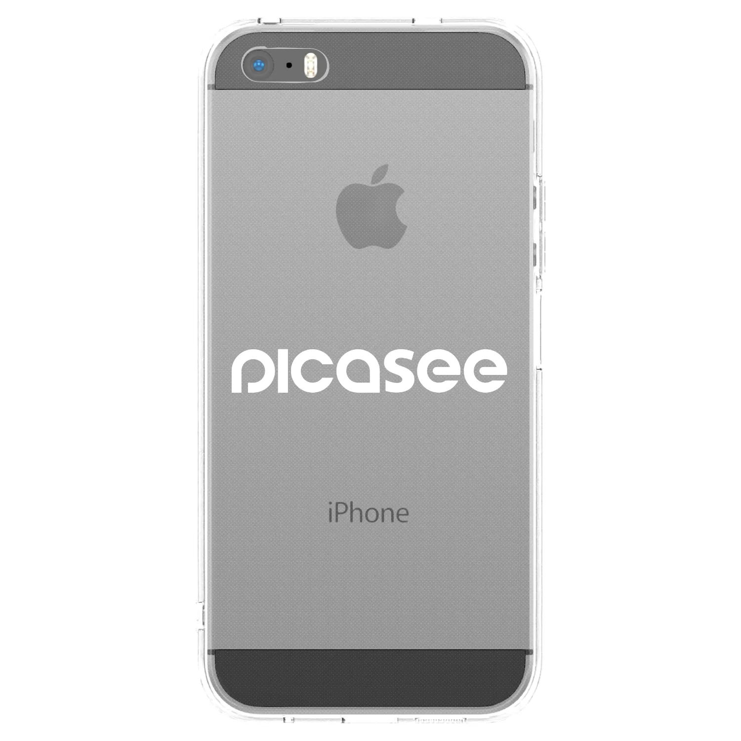 Picasee Apple iPhone 5/5S/SE Hülle - Transparentes Silikon - Picasee - new logo - white