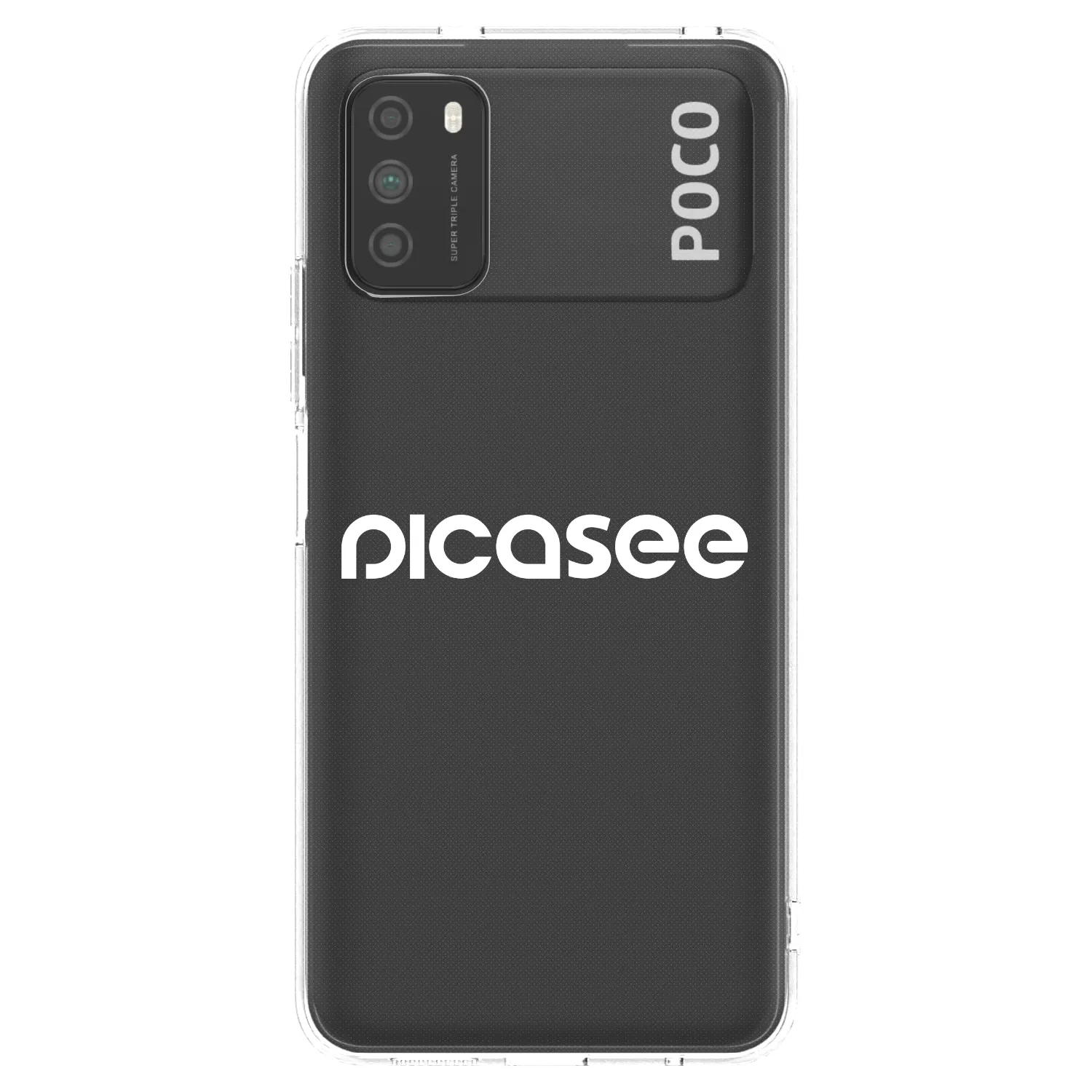Picasee Xiaomi Poco M3 Hülle - Transparentes Silikon - Picasee - new logo - white