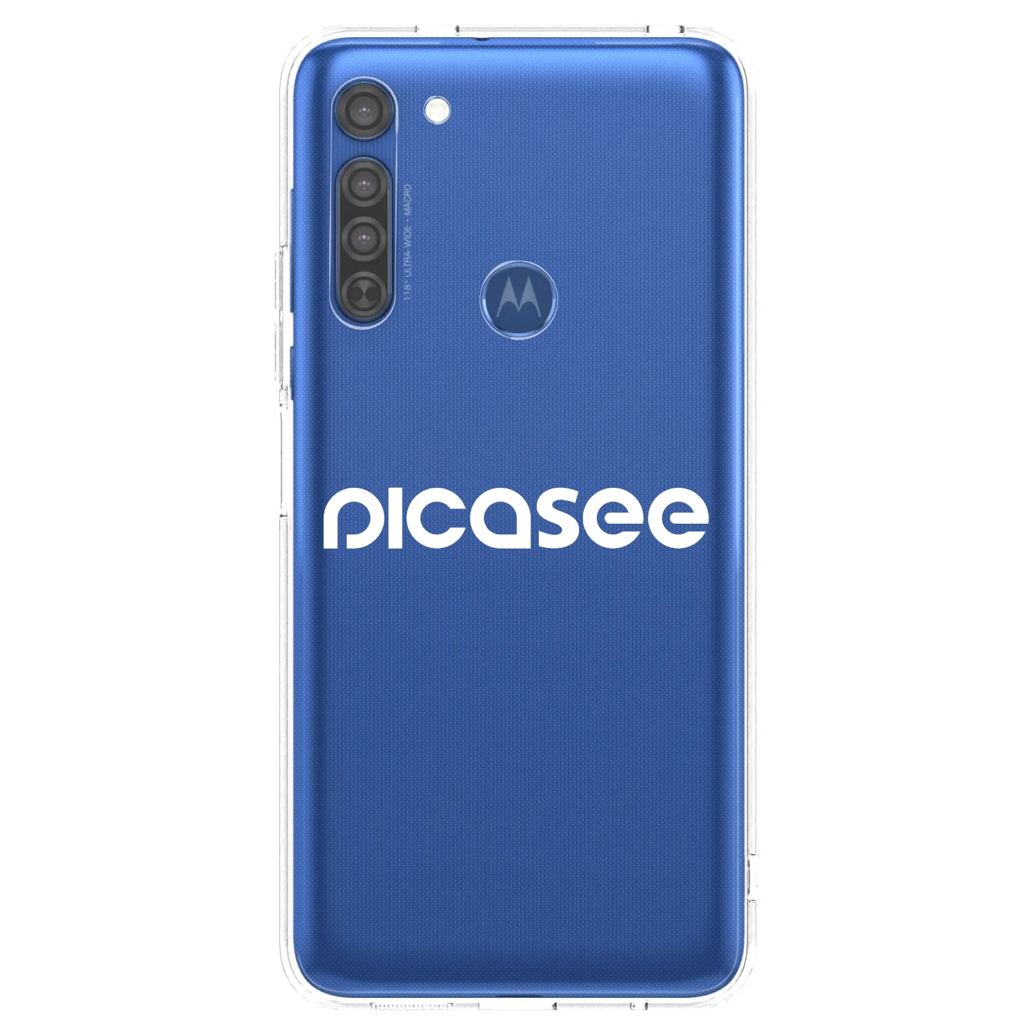 Picasee Motorola Moto G8 Hülle - Transparentes Silikon - Picasee - new logo - white