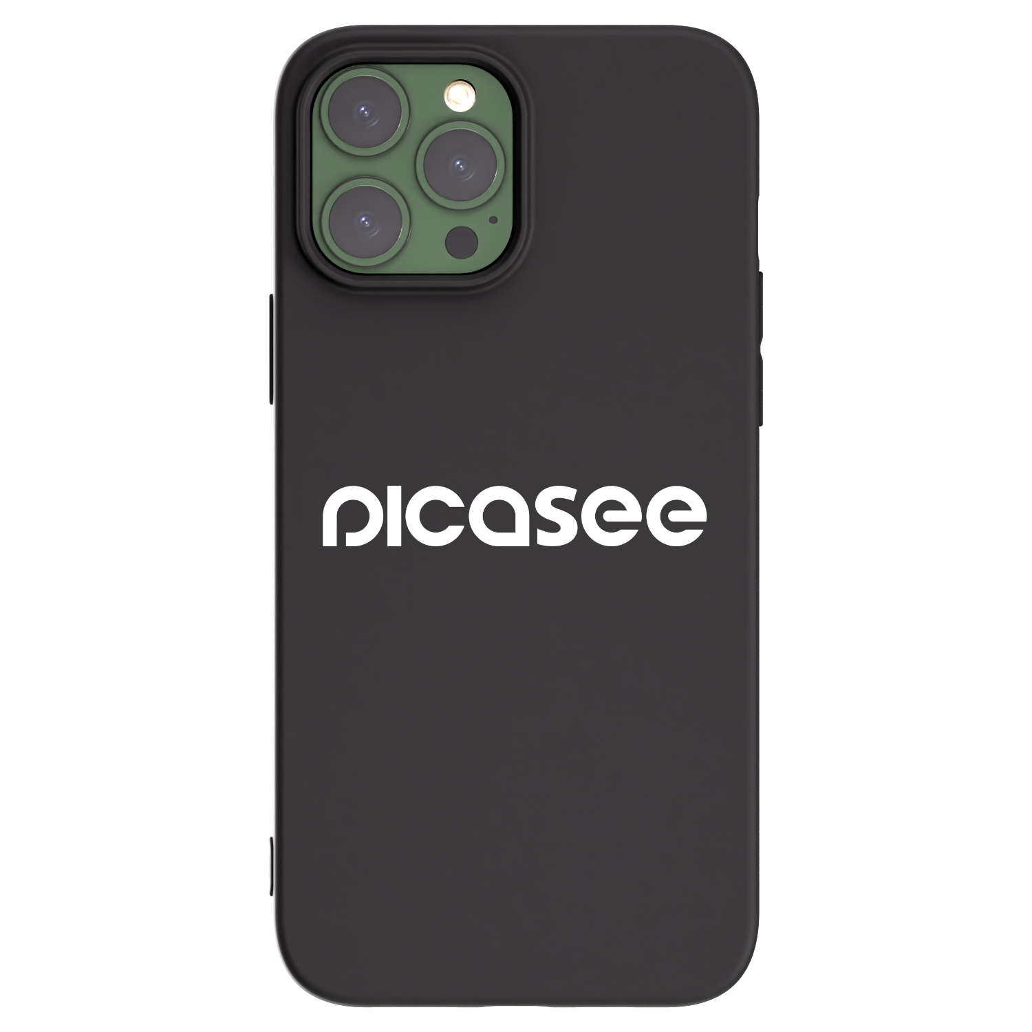 Picasee Apple iPhone 13 Pro Max Hülle - Schwarzes Silikon - Picasee - new logo - white