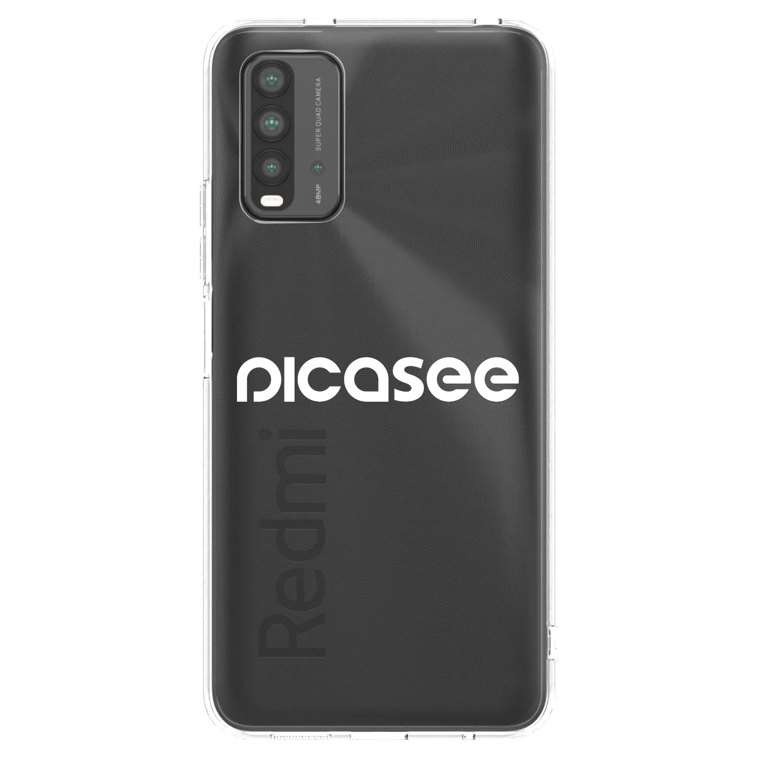 Picasee Xiaomi Redmi 9T Hülle - Schwarzes Silikon - Picasee - new logo - white