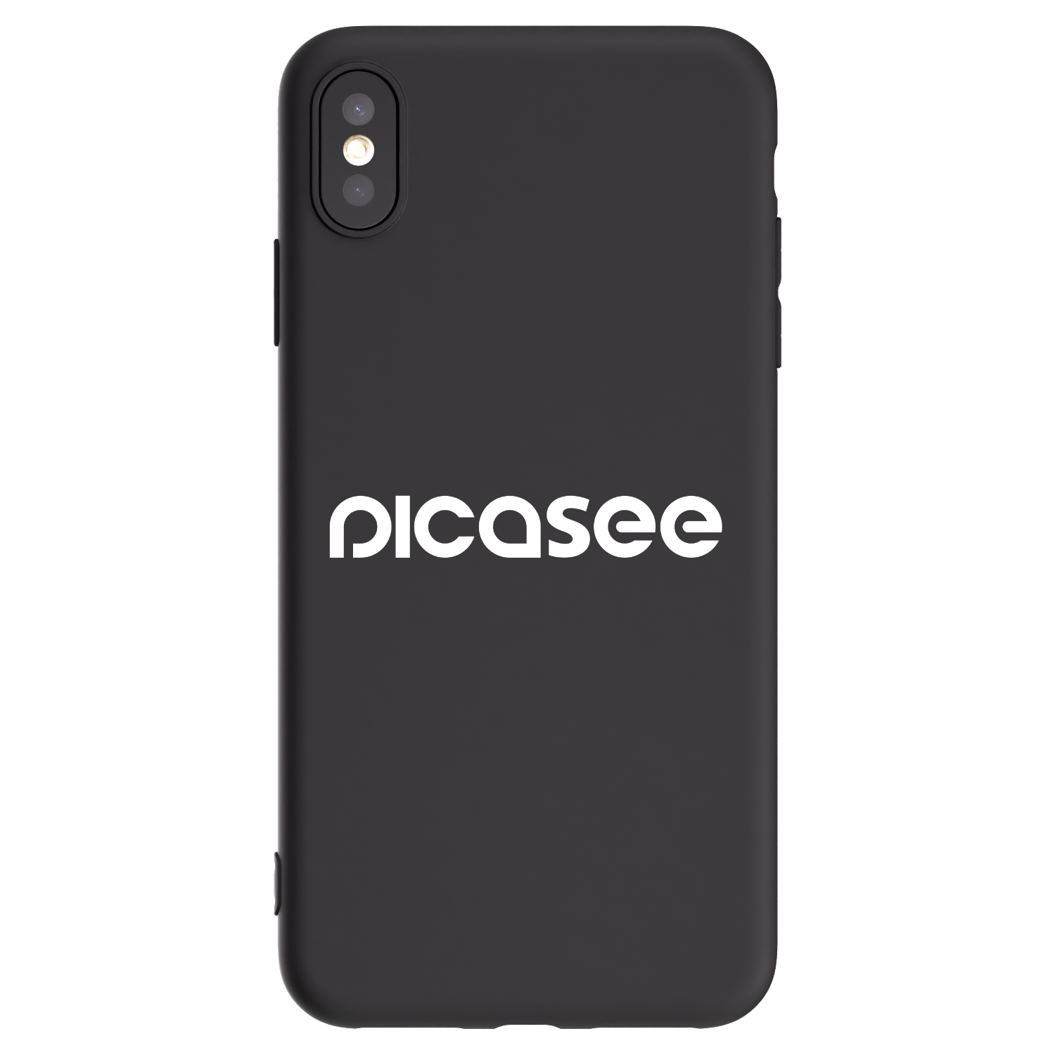 Picasee Apple iPhone XS Max Hülle - Schwarzes Silikon - Picasee - new logo - white