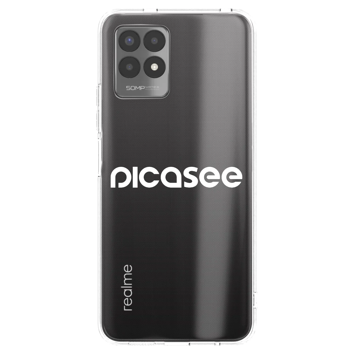Picasee Realme 8i Hülle - Transparentes Silikon - Picasee - new logo - white