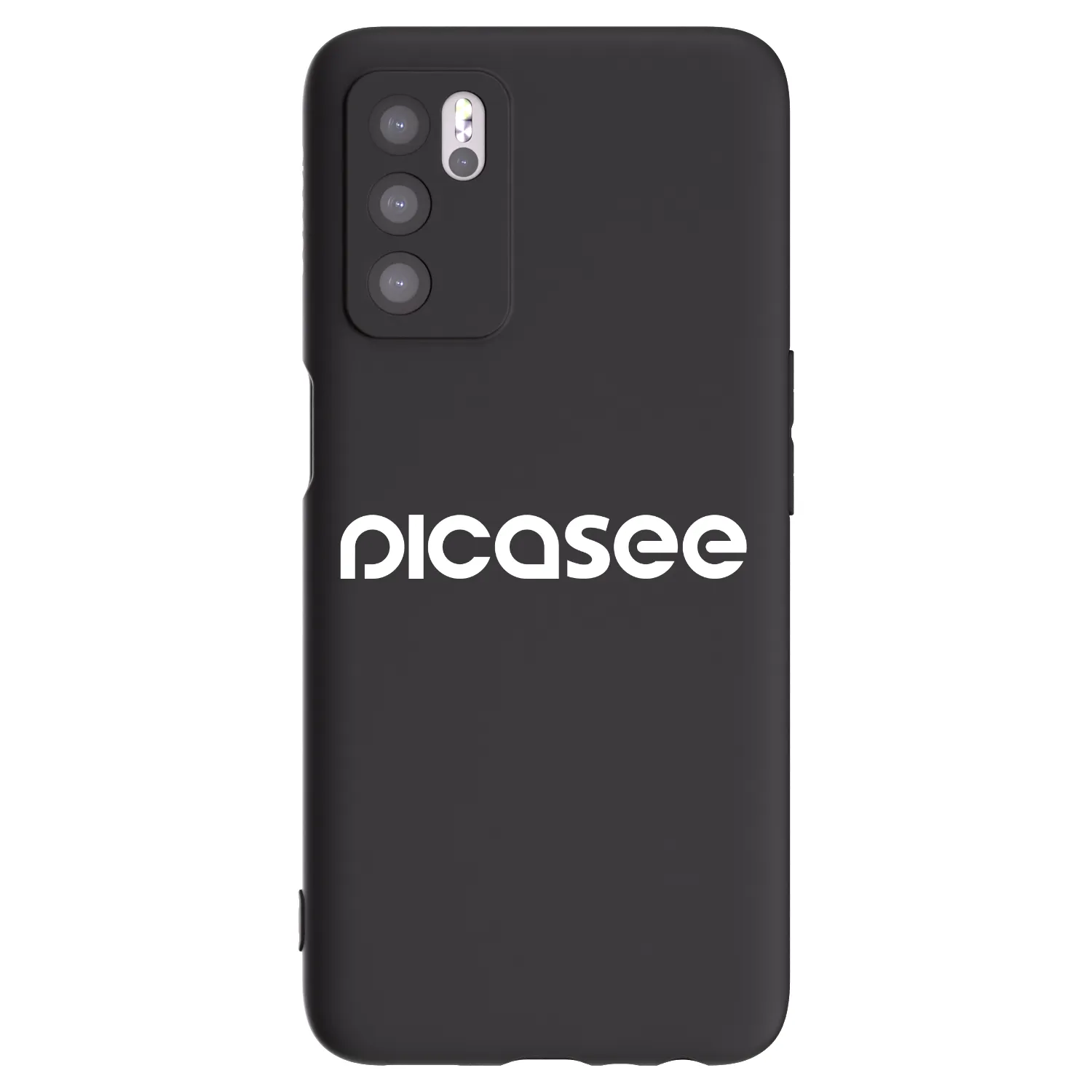 Picasee OPPO A16s Hülle - Schwarzes Silikon - Picasee - new logo - white