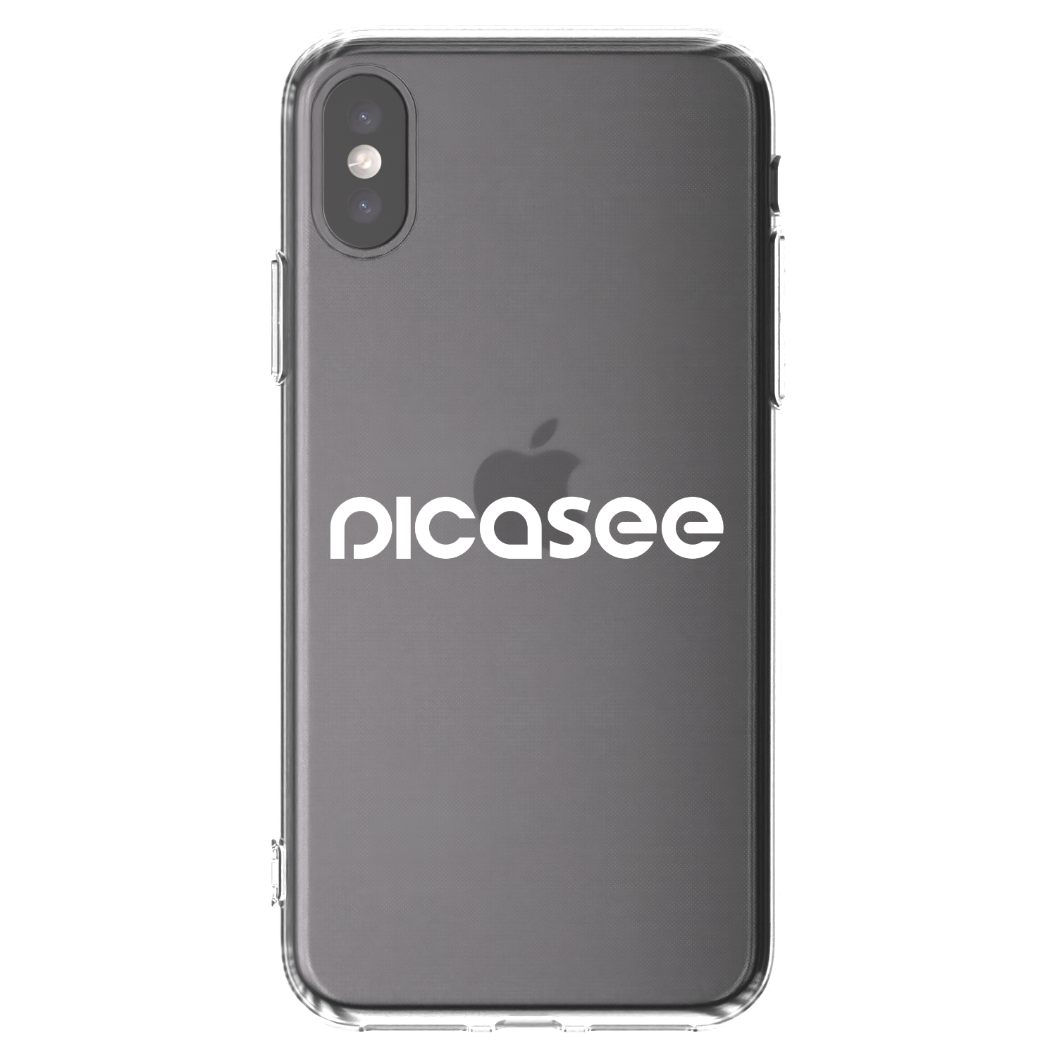 Picasee Apple iPhone X/XS Hülle - Transparentes Silikon - Picasee - new logo - white