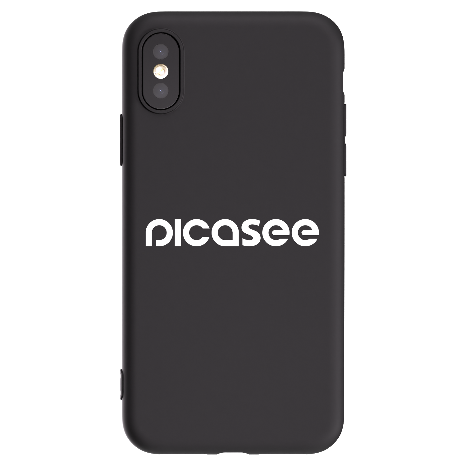Picasee Apple iPhone X/XS Hülle - Schwarzes Silikon - Picasee - new logo - white