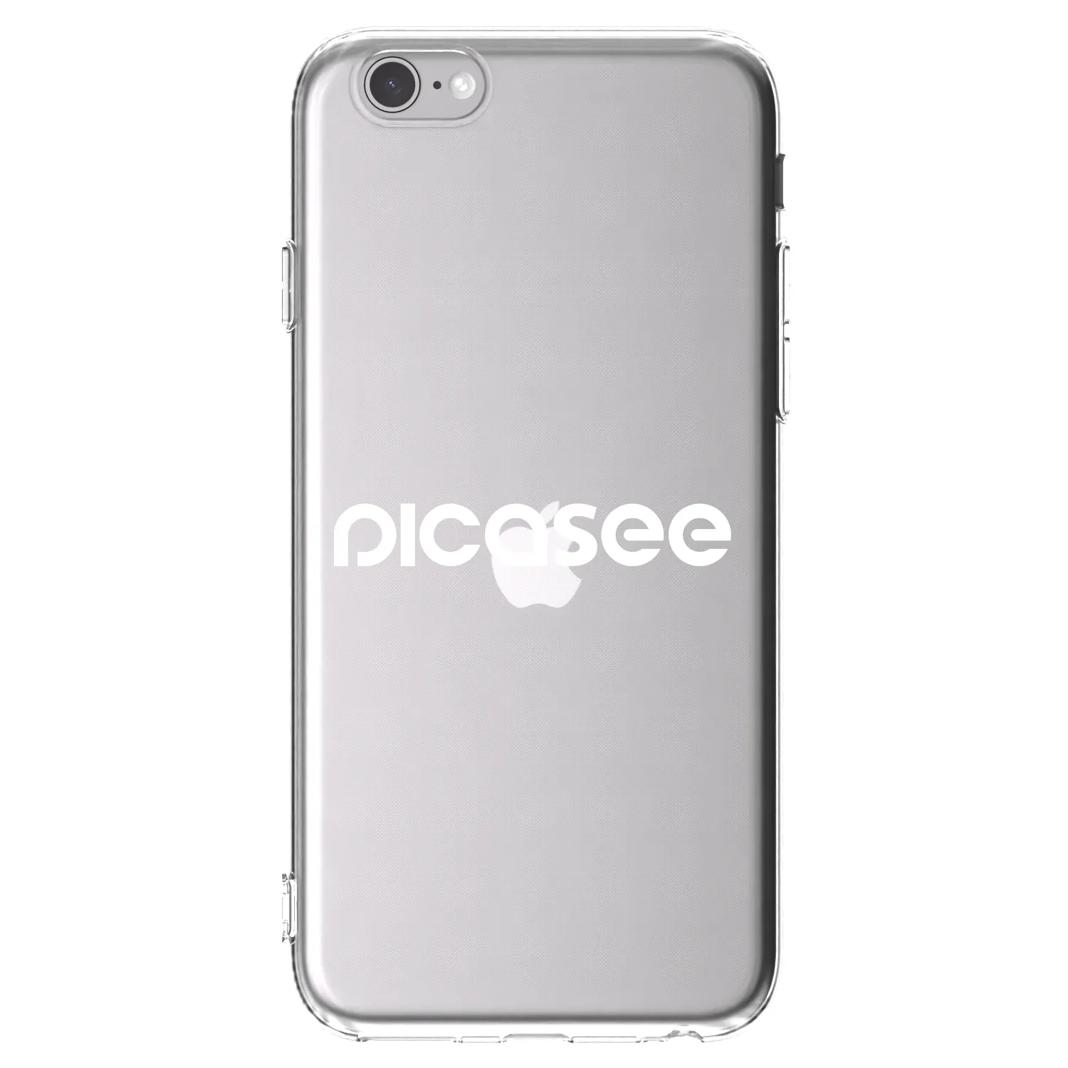 Picasee Apple iPhone 6/6S Hülle - Transparentes Silikon - Picasee - new logo - white