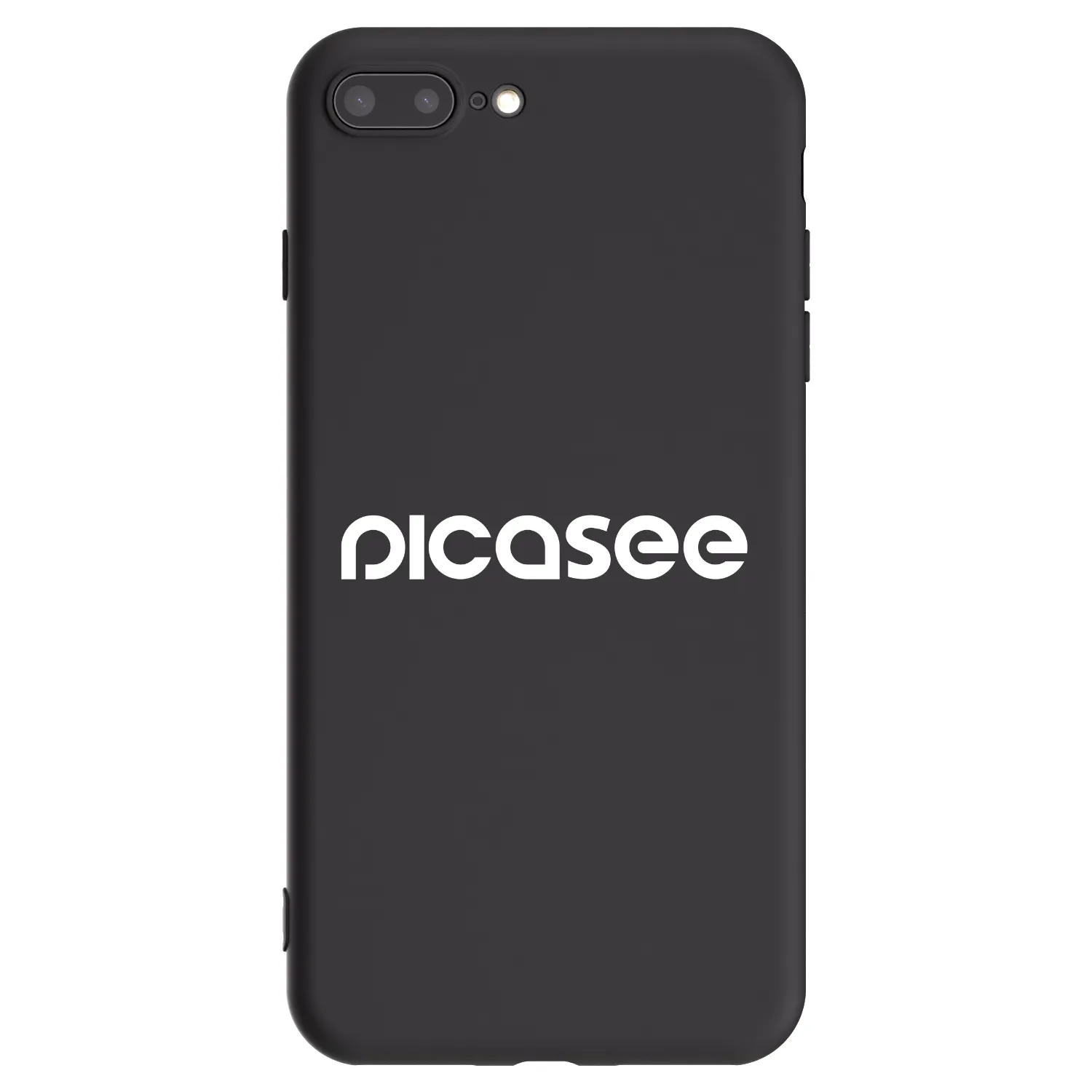 Picasee Apple iPhone 8 Plus Hülle - Schwarzes Silikon - Picasee - new logo - white