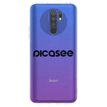 Picasee Xiaomi Redmi 9 Hülle - Transparentes Silikon - Picasee - new logo - black