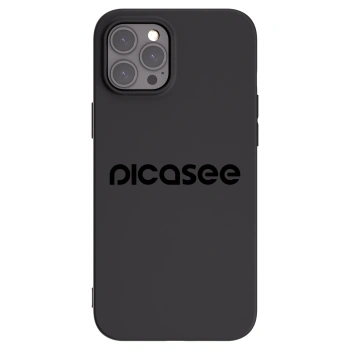 Picasee Apple iPhone 12 Pro Max Hülle - Schwarzes Silikon - Picasee - new logo - black