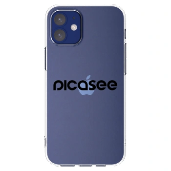 Picasee Apple iPhone 12 mini Hülle - Transparentes Silikon - Picasee - new logo - black
