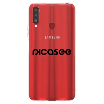 Picasee Samsung Galaxy A20s Hülle - Transparentes Silikon - Picasee - new logo - black