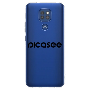 Picasee Motorola Moto G9 Play Hülle - Transparentes Silikon - Picasee - new logo - black