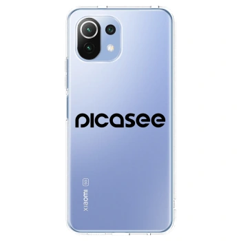 Picasee Xiaomi Mi 11 Lite Hülle - Transparentes Silikon - Picasee - new logo - black