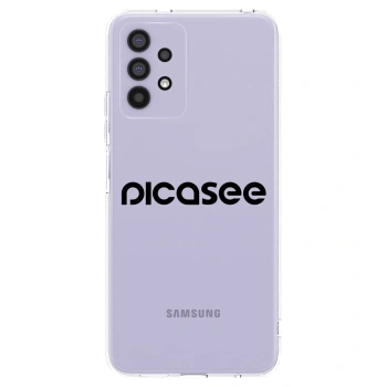 Picasee Samsung Galaxy A32 4G SM-A325F Hülle - Transparentes Silikon - Picasee - new logo - black