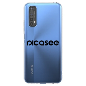 Picasee Realme 7 Hülle - Transparentes Silikon - Picasee - new logo - black