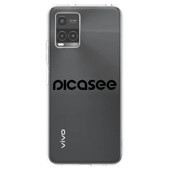 Picasee Vivo Y33s Hülle - Transparentes Silikon - Picasee - new logo - black