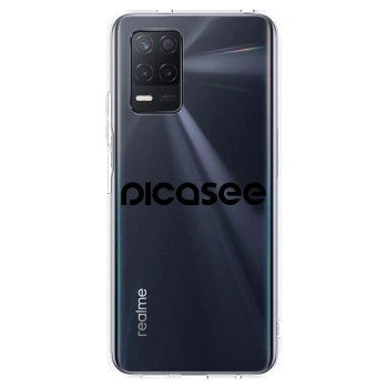 Picasee Realme 8 5G Hülle - Transparentes Silikon - Picasee - new logo - black