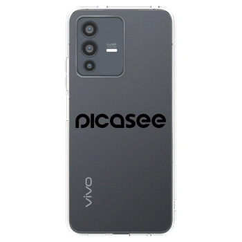 Picasee Vivo V23 5G Hülle - Transparentes Silikon - Picasee - new logo - black