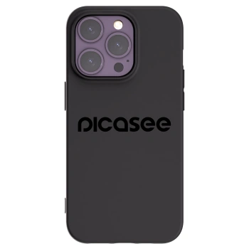 Picasee Apple iPhone 14 Pro Hülle - Schwarzes Silikon - Picasee - new logo - black