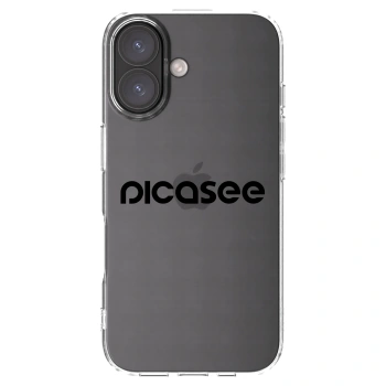 Picasee Apple iPhone 16 Hülle - Transparentes Silikon - Picasee - new logo - black