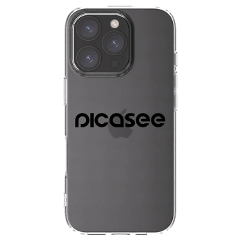 Picasee Apple iPhone 16 Pro Hülle - Transparentes Silikon - Picasee - new logo - black