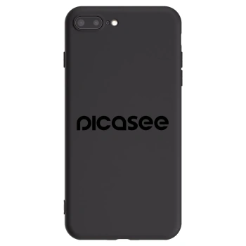 Picasee Apple iPhone 8 Plus Hülle - Schwarzes Silikon - Picasee - new logo - black