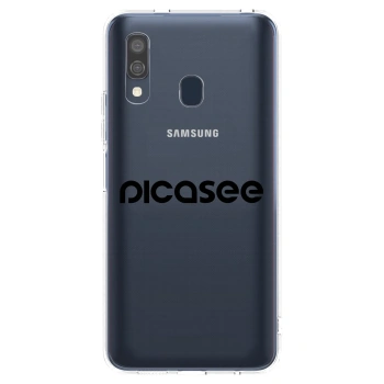Picasee Samsung Galaxy A40 A405F Hülle - Transparentes Silikon - Picasee - new logo - black