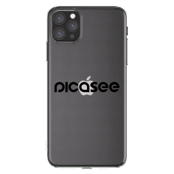 Picasee Apple iPhone 11 Pro Max Hülle - Transparentes Silikon - Picasee - new logo - black