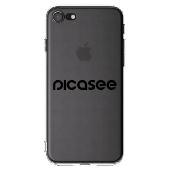 Picasee Apple iPhone 8 Hülle - Transparentes Silikon - Picasee - new logo - black
