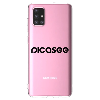 Picasee Samsung Galaxy A71 A715F Hülle - Transparentes Silikon - Picasee - new logo - black