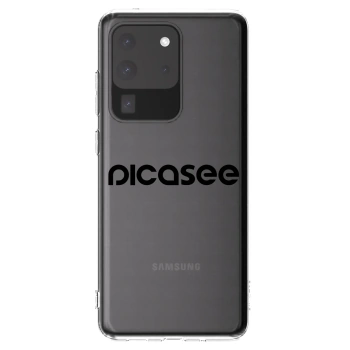 Picasee Samsung Galaxy S20 Ultra 5G G988F Hülle - Transparentes Silikon - Picasee - new logo - black
