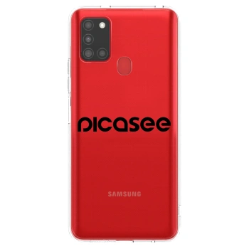 Picasee Samsung Galaxy A21s Hülle - Transparentes Silikon - Picasee - new logo - black