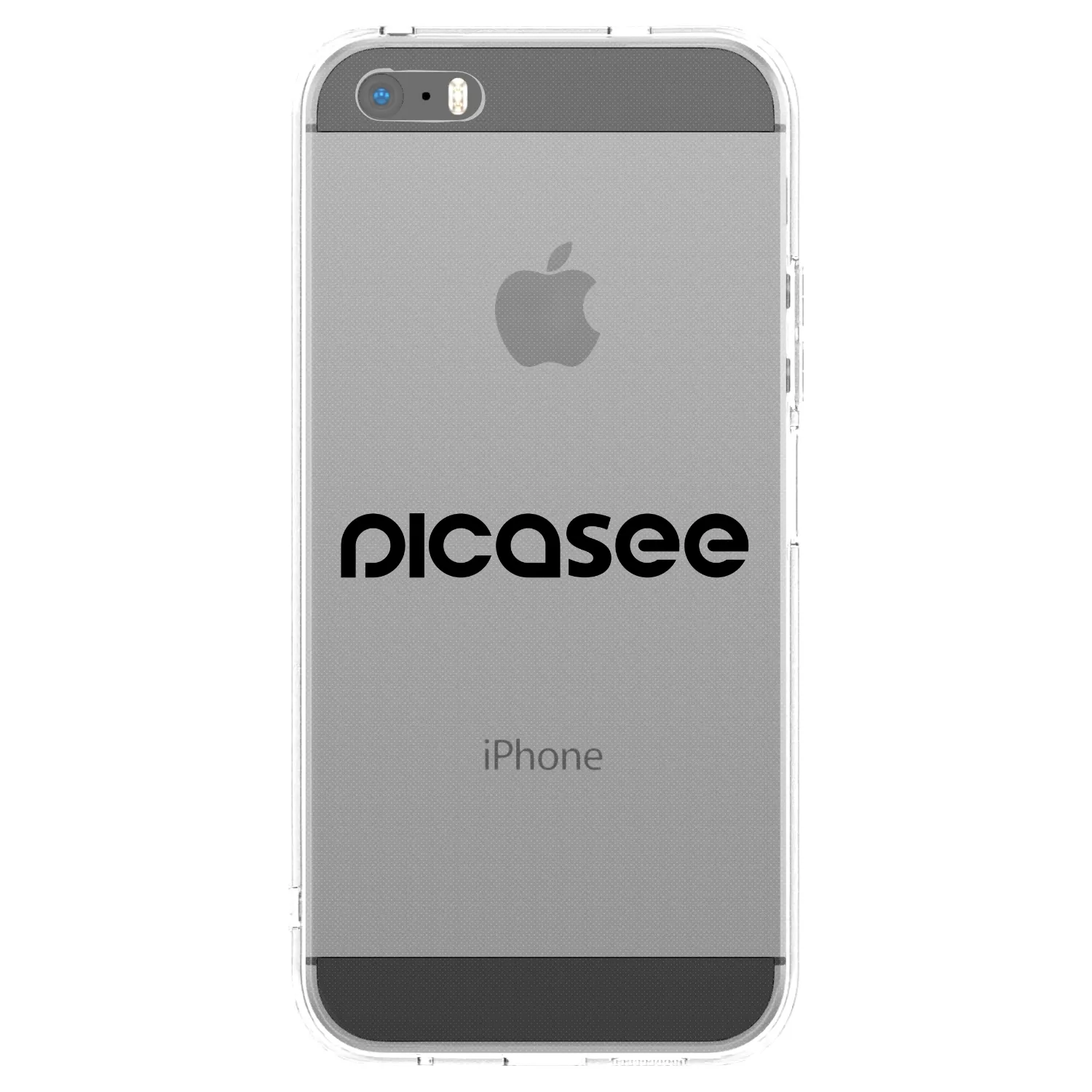 Picasee Apple iPhone 5/5S/SE Hülle - Transparentes Silikon - Picasee - new logo - black