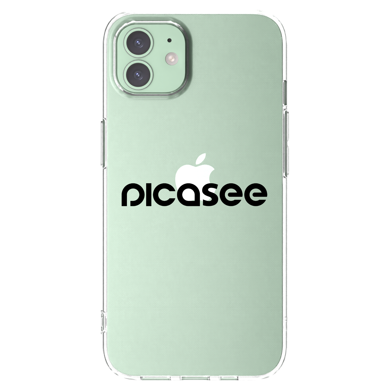 Picasee Apple iPhone 12 Hülle - Transparentes Silikon - Picasee - new logo - black