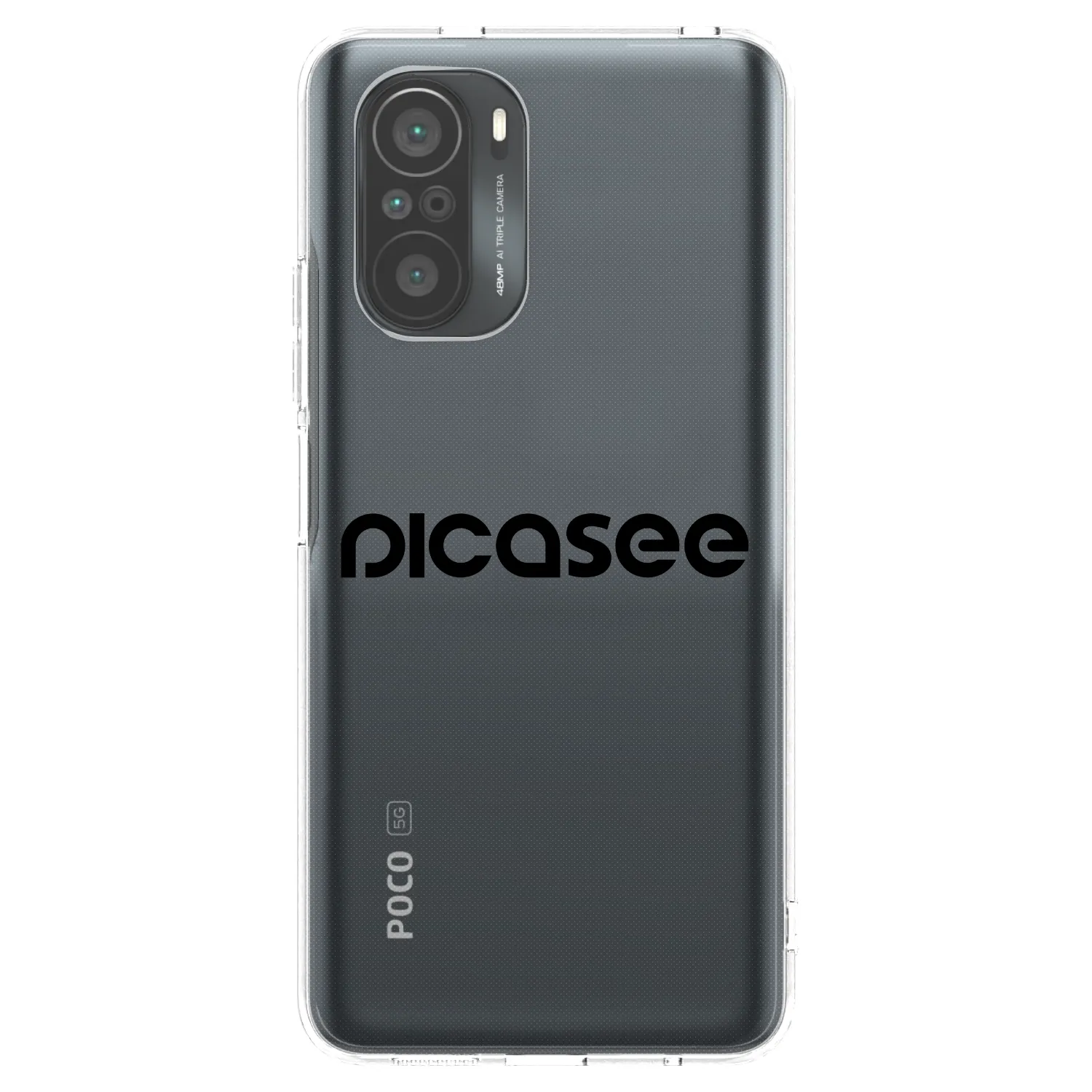 Picasee Xiaomi Poco F3 Hülle - Transparentes Silikon - Picasee - new logo - black