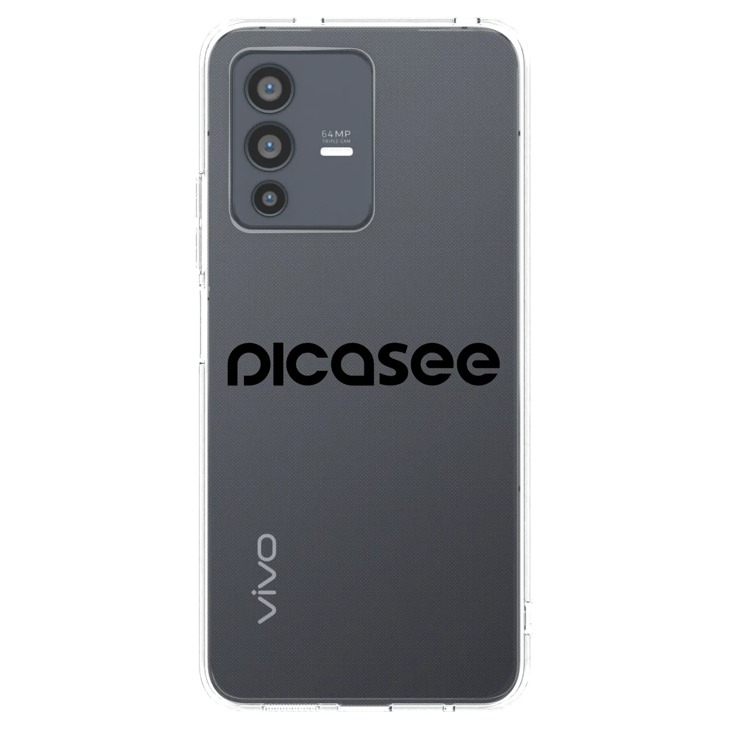 Picasee Vivo V23 5G Hülle - Transparentes Silikon - Picasee - new logo - black