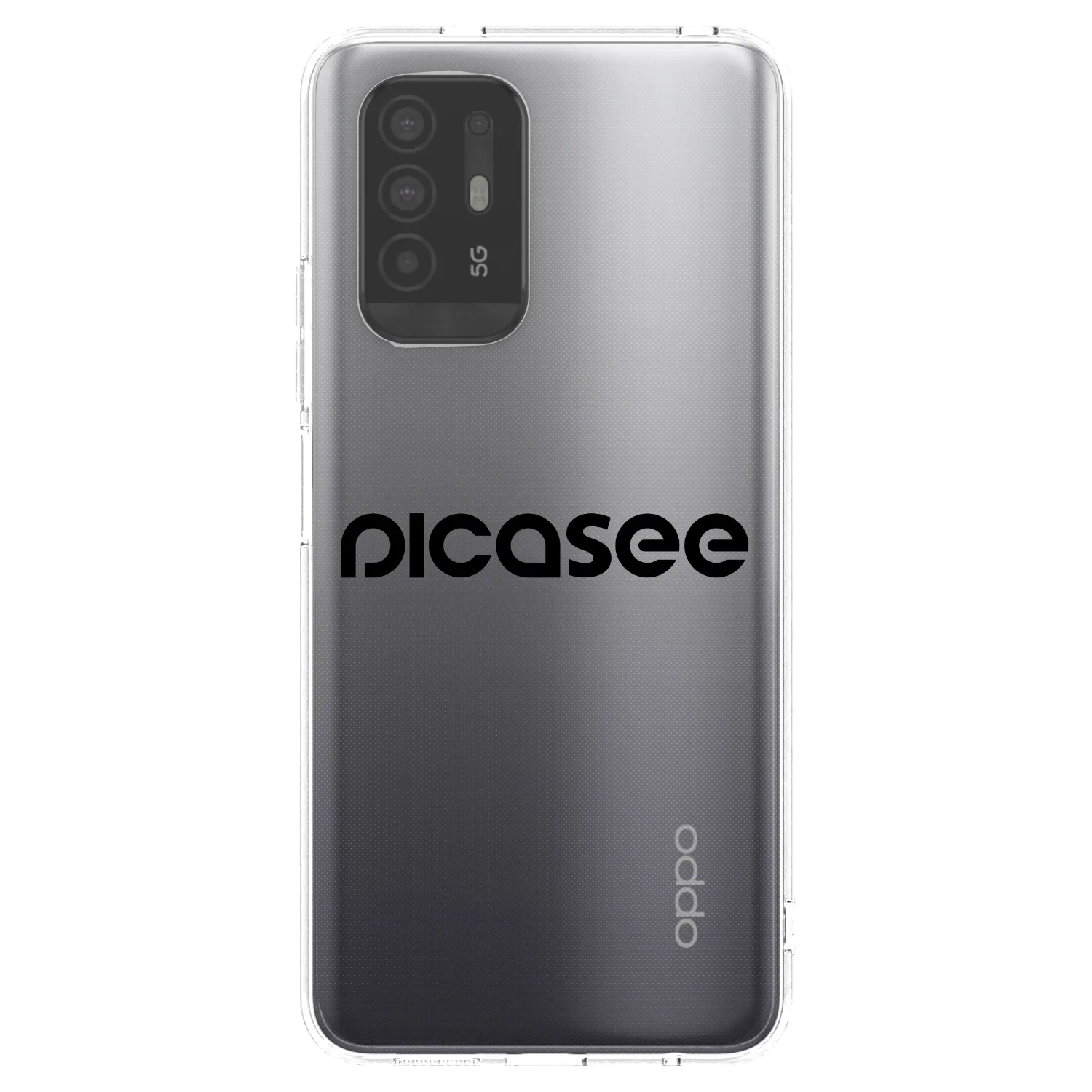Picasee OPPO A94 5G Hülle - Transparentes Silikon - Picasee - new logo - black