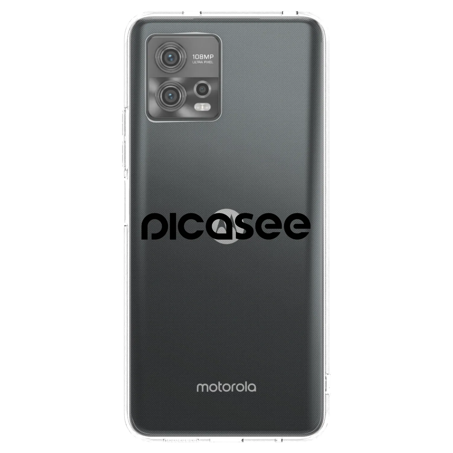 Picasee Motorola Moto G72 Hülle - Transparentes Silikon - Picasee - new logo - black