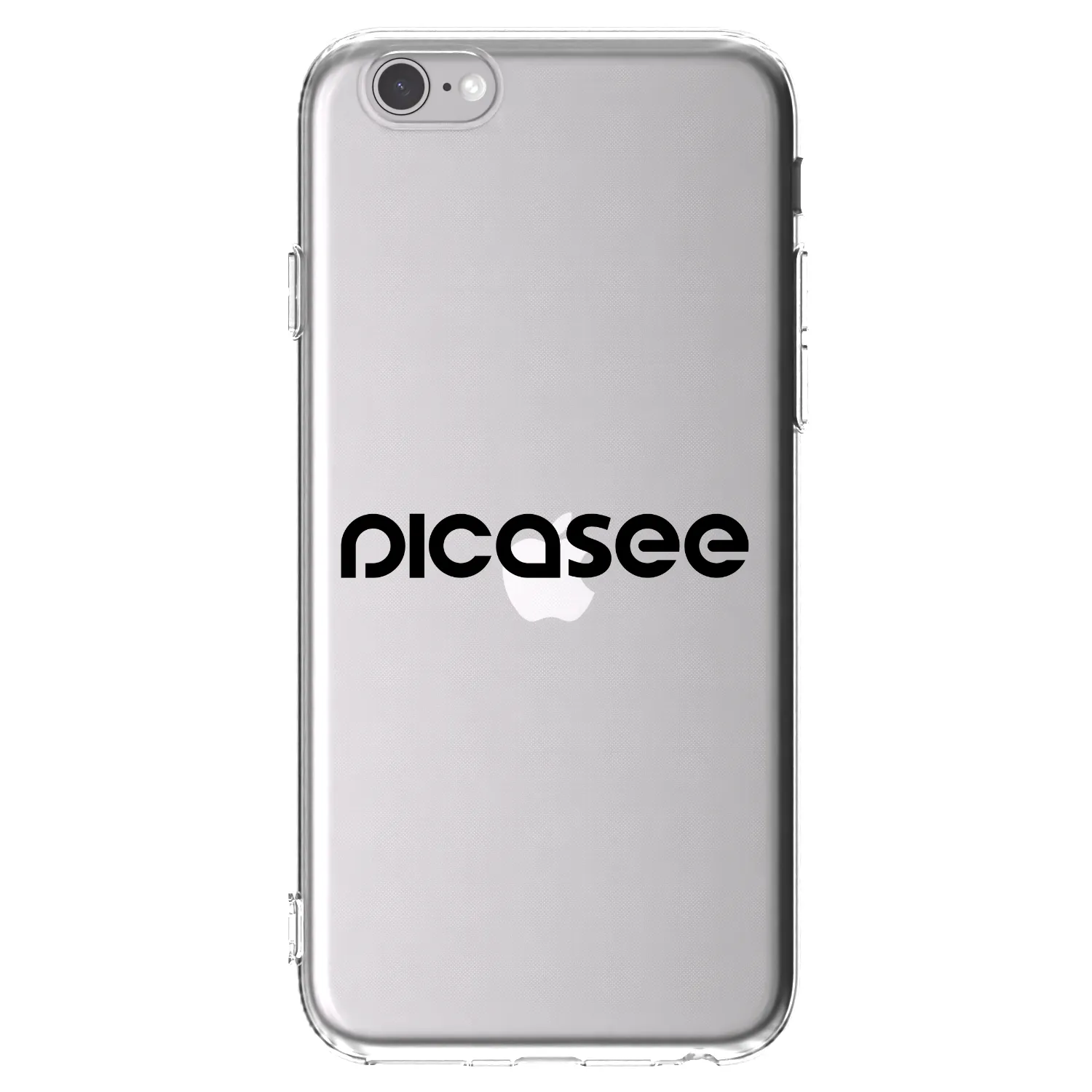 Picasee Apple iPhone 6/6S Hülle - Transparentes Silikon - Picasee - new logo - black
