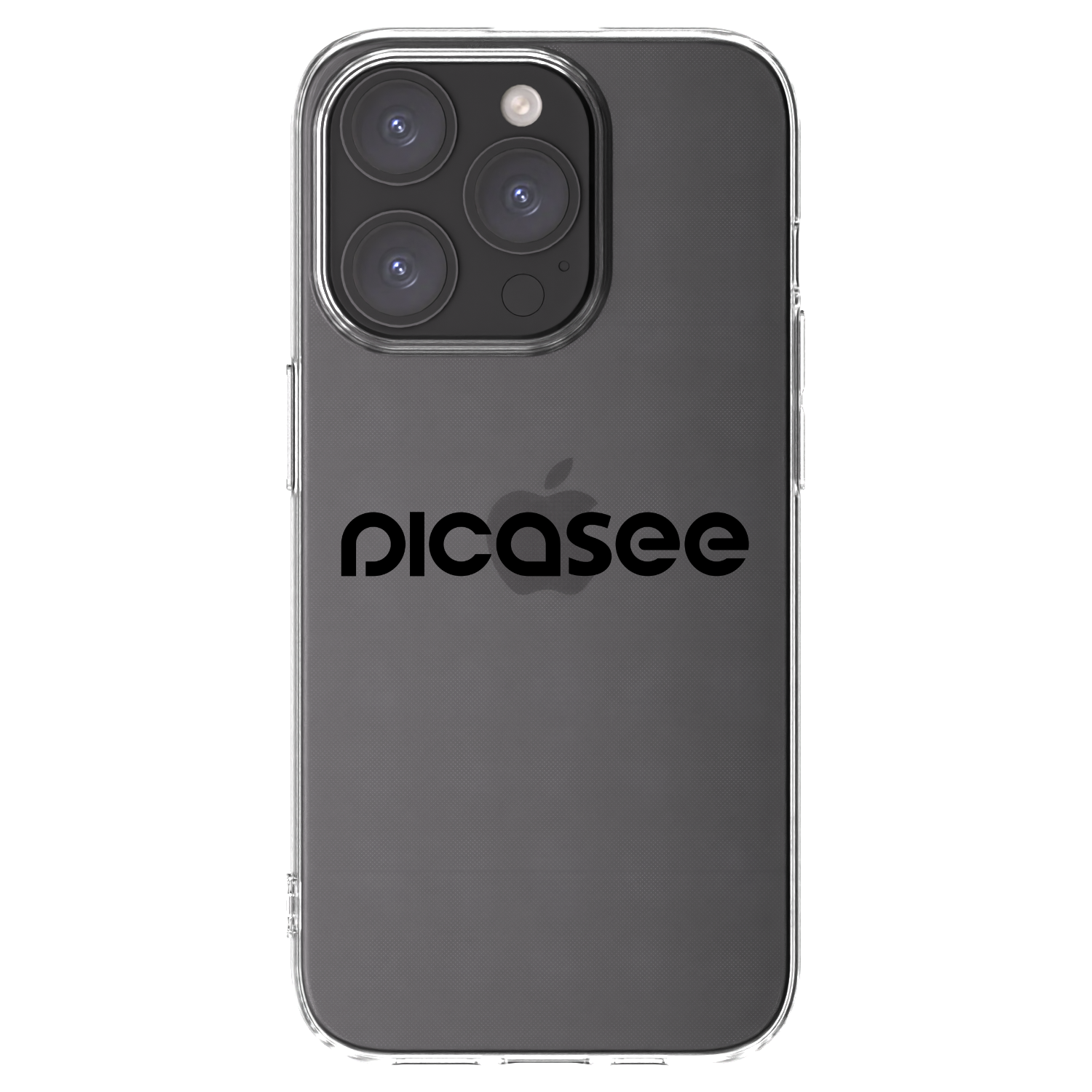 Picasee Apple iPhone 15 Pro Hülle - Transparentes Silikon - Picasee - new logo - black