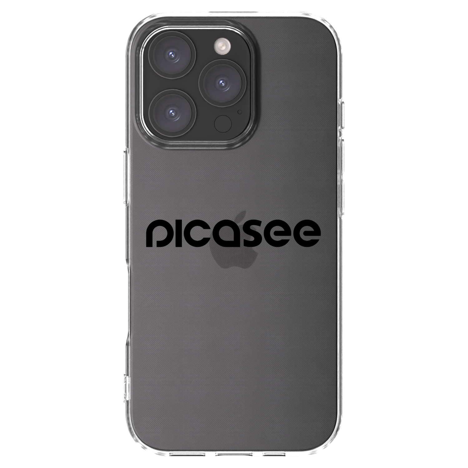 Picasee Apple iPhone 16 Pro Hülle - Transparentes Silikon - Picasee - new logo - black