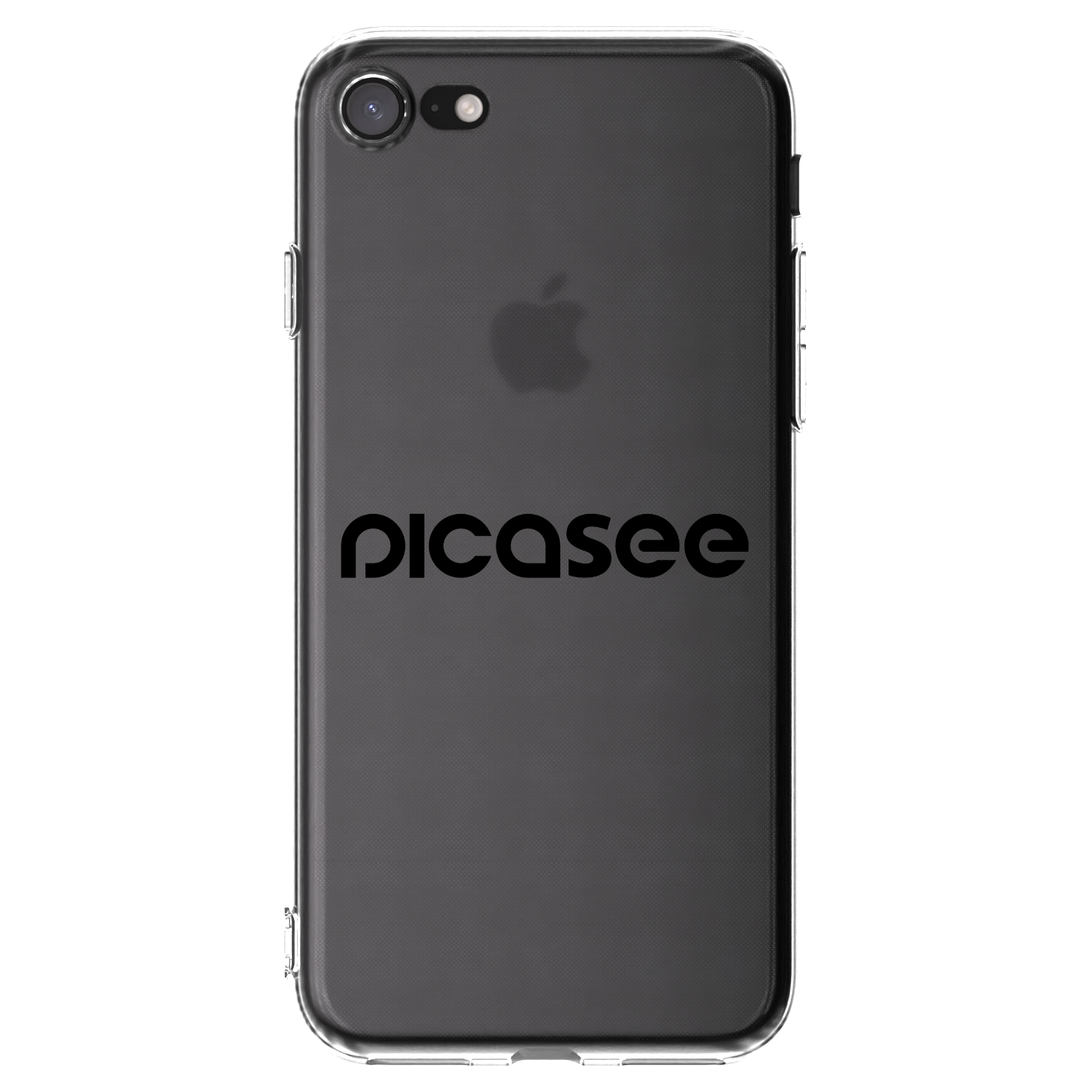 Picasee Apple iPhone 7 Hülle - Transparentes Silikon - Picasee - new logo - black