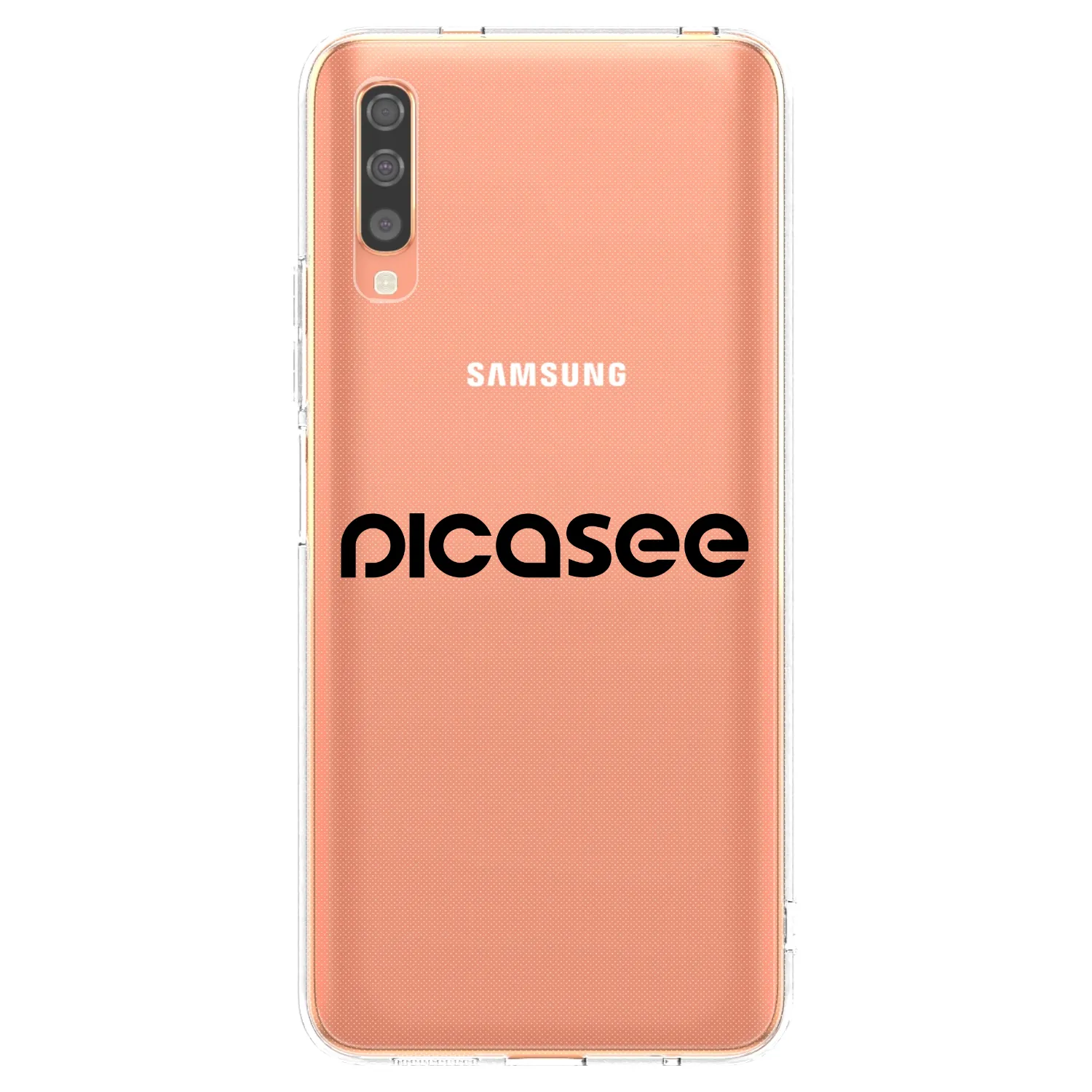 Picasee Samsung Galaxy A70 A705F Hülle - Transparentes Silikon - Picasee - new logo - black