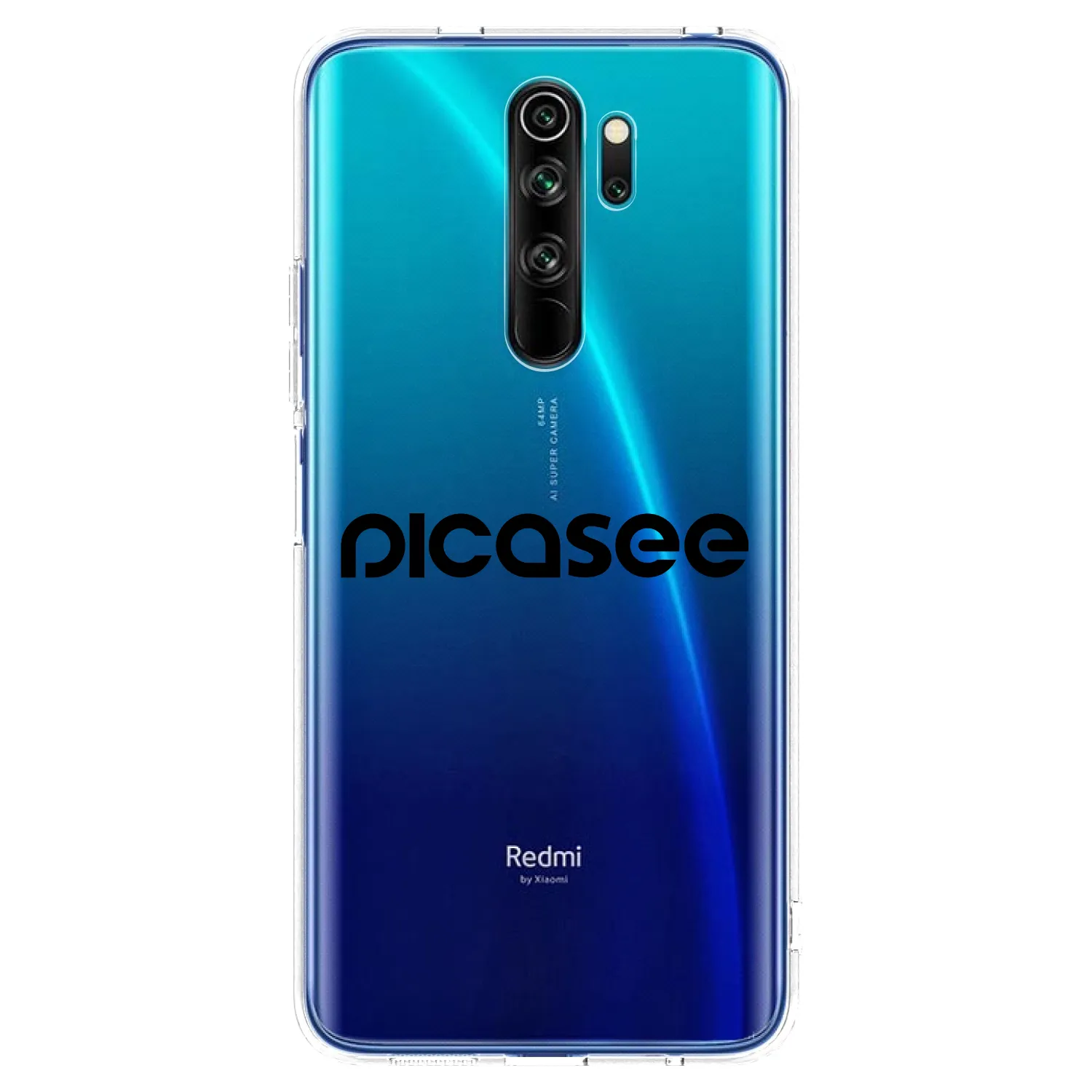 Picasee Xiaomi Redmi Note 8 Pro Hülle - Transparentes Silikon - Picasee - new logo - black