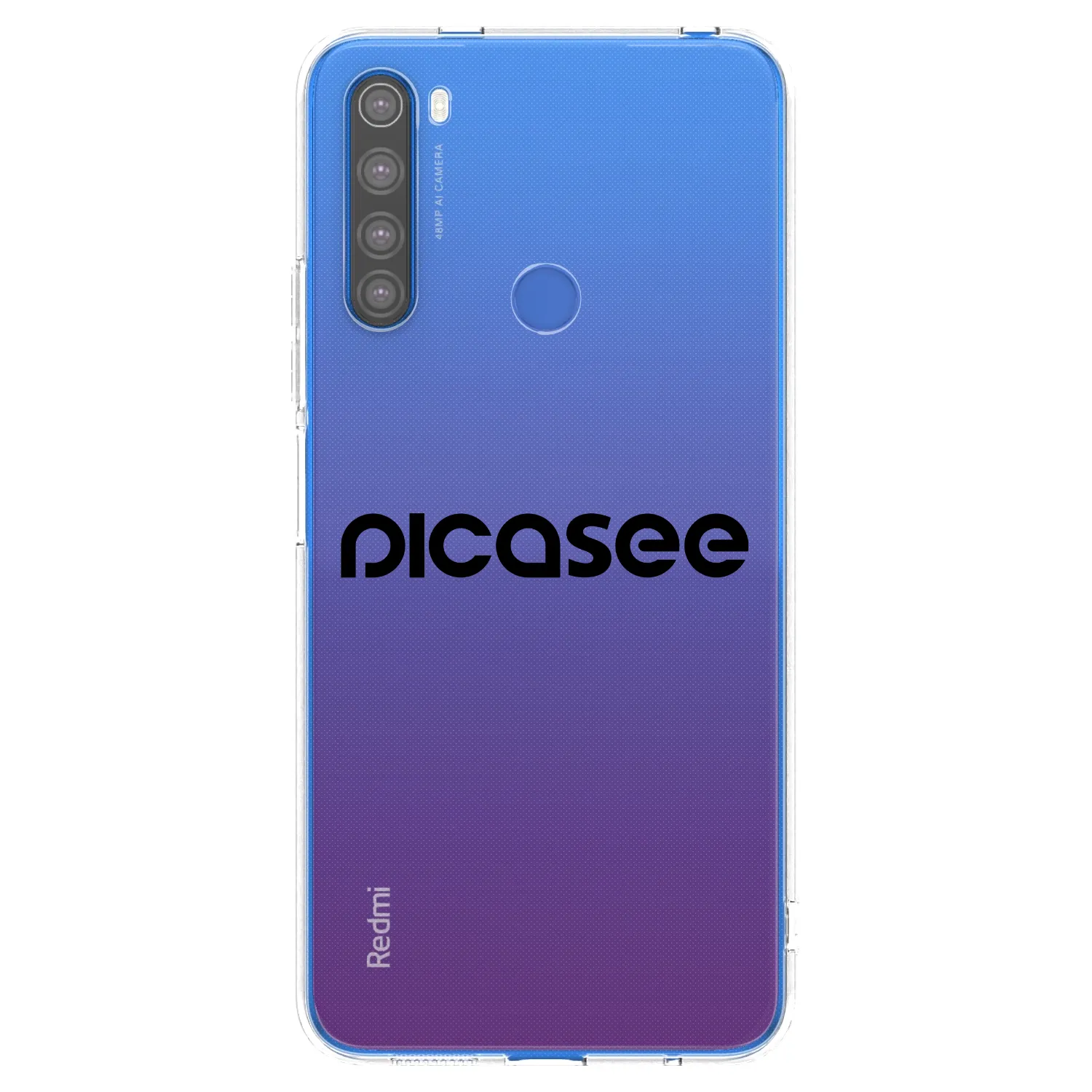 Picasee Xiaomi Redmi Note 8T Hülle - Transparentes Silikon - Picasee - new logo - black
