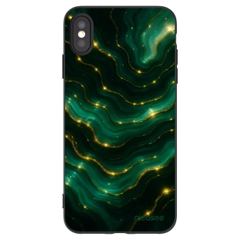 Picasee Apple iPhone XS Max Hülle - Schwarzes Silikon - Emerald