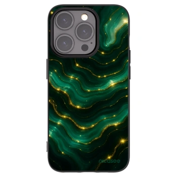 Picasee Apple iPhone 15 Pro Hülle - Schwarzes Silikon - Emerald
