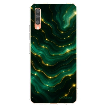 Picasee Samsung Galaxy A70 A705F Hülle - Transparentes Silikon - Emerald